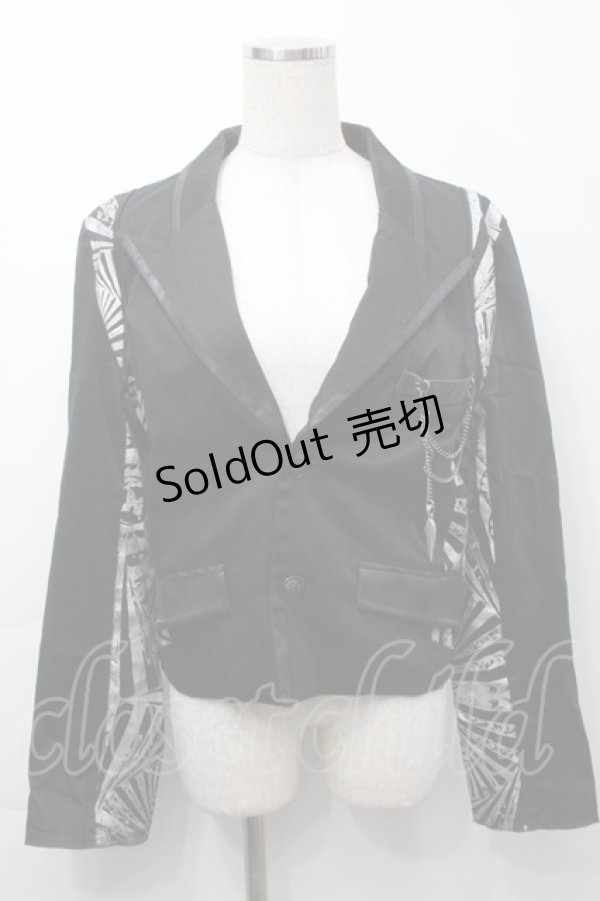 画像1: Sixh / プリント切替ジャケット  黒ｘ白 S-25-09-29-053-HN-JA-HR-ZS (1)