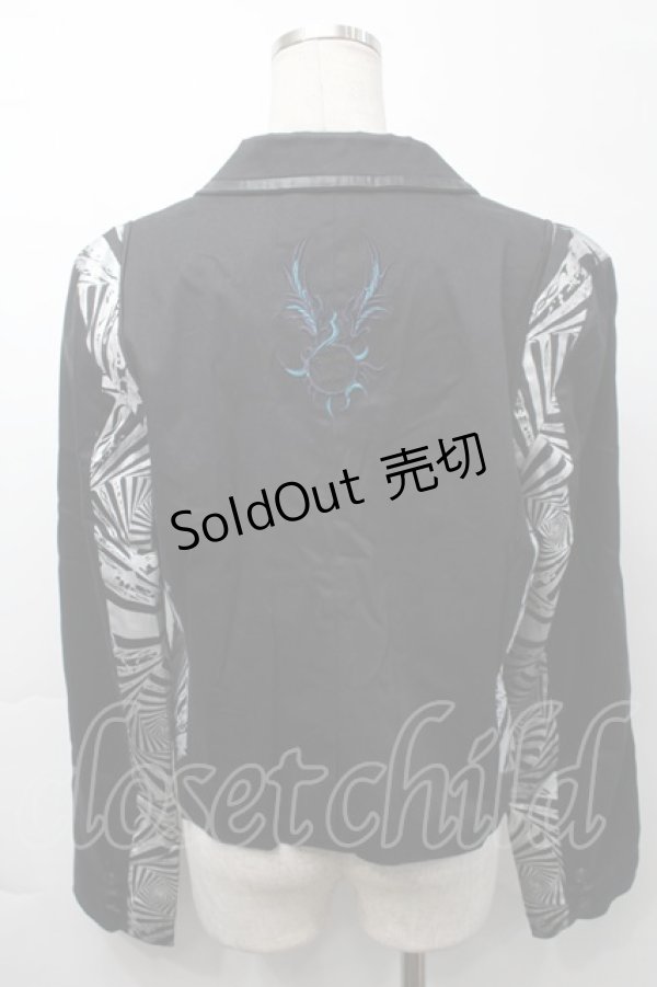 画像2: Sixh / プリント切替ジャケット  黒ｘ白 S-25-09-29-053-HN-JA-HR-ZS (2)