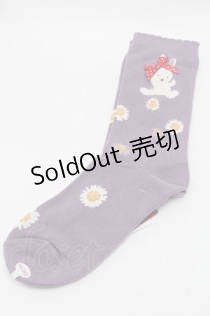 画像: PINK HOUSE / 雛菊ロンドソックス  パープル S-25-09-29-008-LO-ZA-HR-ZS