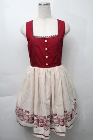 画像: axes femme / アンティークパネル柄ワンピース  赤 S-25-09-29-060-AX-BL-HR-ZS