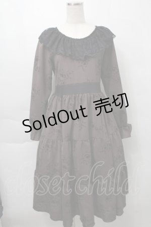 画像: marcHenTica / ストライプワンピース  ブラウンｘ黒 S-25-09-29-062-LO-OP-AS-ZS