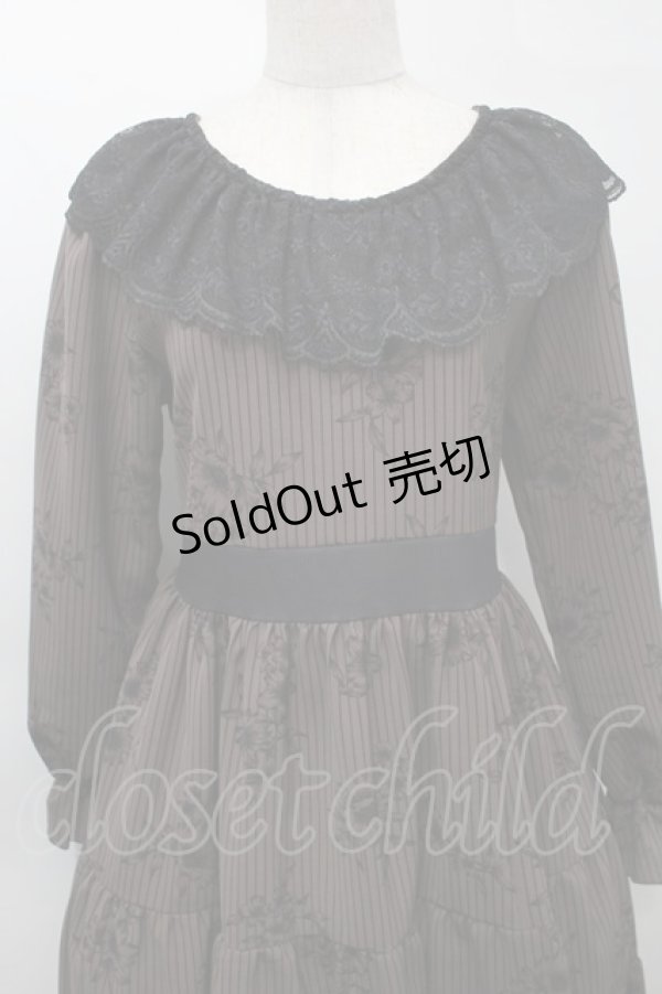 画像3: marcHenTica / ストライプワンピース  ブラウンｘ黒 S-25-09-29-062-LO-OP-AS-ZS (3)