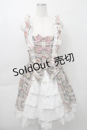 画像: BABY,THE STARS SHINE BRIGHT / La Patisserie〜Mon peche mignon〜柄エプロンジャンパースカート  黒 S-25-09-29-064-BA-OP-HR-ZS