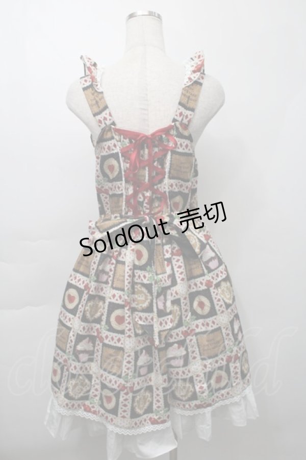 画像2: BABY,THE STARS SHINE BRIGHT / La Patisserie〜Mon peche mignon〜柄エプロンジャンパースカート  黒 S-25-09-29-064-BA-OP-HR-ZS (2)