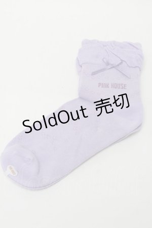 画像: PINK HOUSE / フリル使い透かし柄ソックス  ラベンダー S-25-09-29-012-LO-ZA-HR-ZS