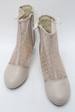 画像: axes femme POETIQUE / ドットチュールブーツ  アイボリー S-25-09-29-029-AX-SH-HR-ZS