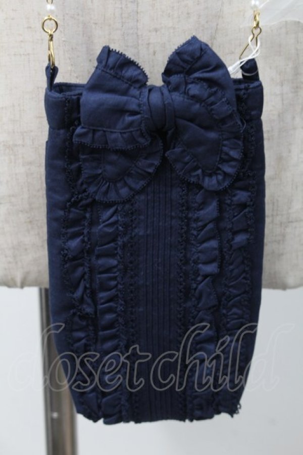 画像1: PINK HOUSE / パールチェーンスマホポシェット  ネイビー S-25-09-29-030-LO-BG-HR-ZS (1)