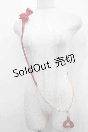 画像: m petit by misako / AMリボンスマホショルダー  赤 S-25-10-01-030-LO-ZA-HR-ZT485