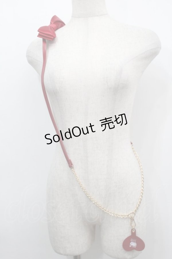 画像1: m petit by misako / AMリボンスマホショルダー  赤 S-25-10-01-030-LO-ZA-HR-ZT485 (1)