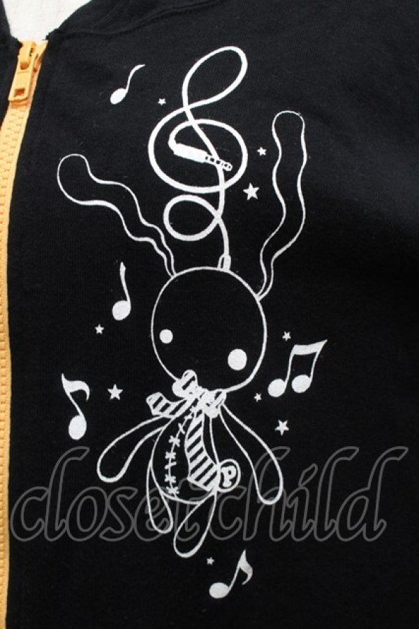 PUTUMAYO うさ耳フード付　半袖パーカー　黒 PUTUMAYO / うさ耳フードパーカー 黒 S-25-10-01-040-PT-TO-AS-ZS