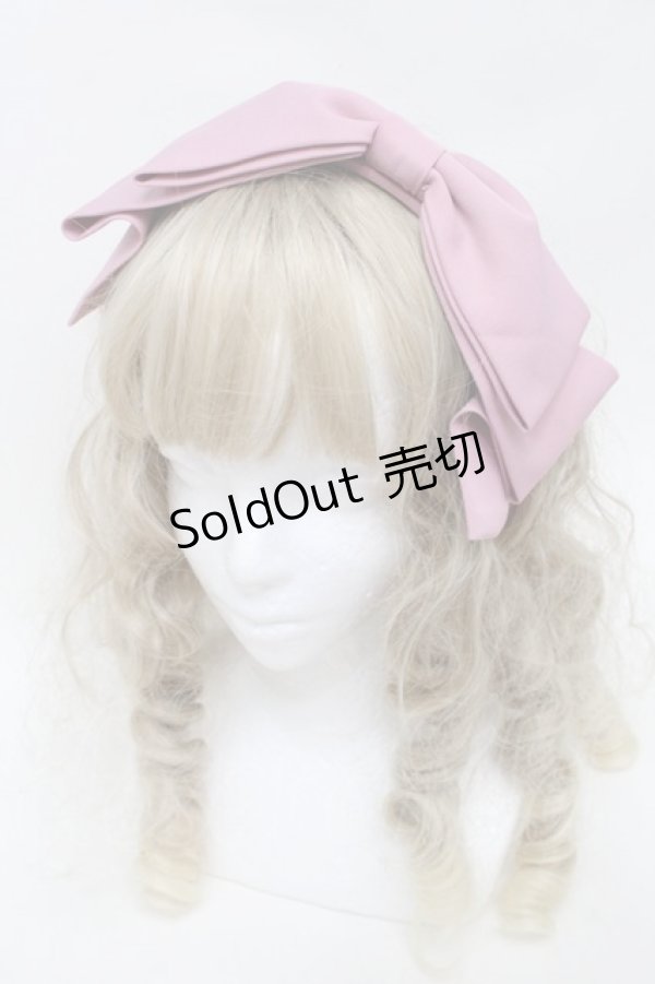 画像1: axes femme kawaii / 斜めリボンカチューシャ  ピンク S-25-10-01-023-AX-AC-AS-ZS (1)