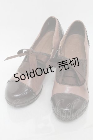 画像: axes femme / バイカラーエナメルパンプス L ブラウン S-25-10-01-028-AX-SH-HR-ZS