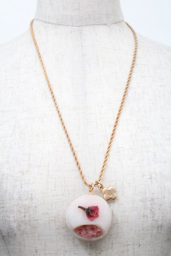 画像1: Q-pot. / 桜大福ネックレス  ピンク S-25-10-02-035-QP-AC-AS-ZS (1)