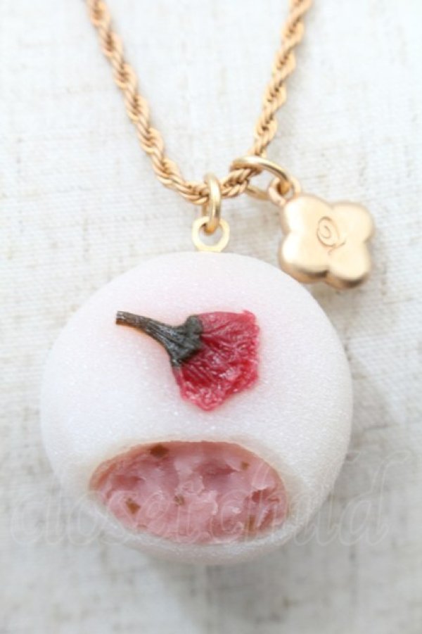 画像2: Q-pot. / 桜大福ネックレス  ピンク S-25-10-02-035-QP-AC-AS-ZS (2)