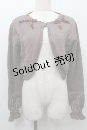 画像: m petit by misako / リボンニットボレロ  ブラウン S-25-10-02-042-LO-TO-HR-ZS