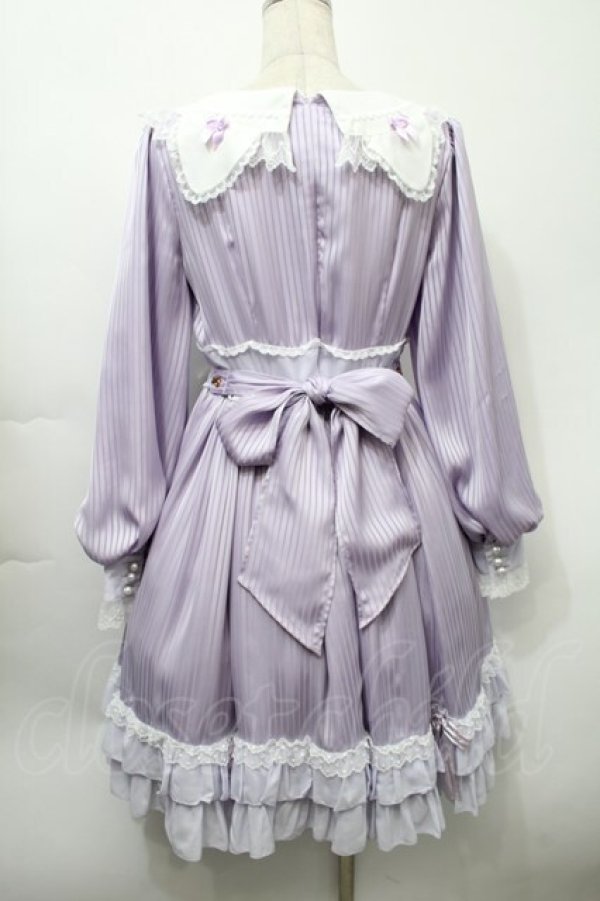 画像2: BABY,THE STARS SHINE BRIGHT / Little Kitten Luluna ストライプワンピース  ラベンダー S-25-10-02-052-BA-OP-HR-ZS (2)