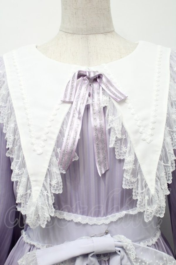 画像3: BABY,THE STARS SHINE BRIGHT / Little Kitten Luluna ストライプワンピース  ラベンダー S-25-10-02-052-BA-OP-HR-ZS (3)