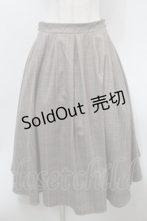 画像: Secret Honey / チュース切替チェックスカート  ブラウンｘオフ S-25-10-02-055-CA-SK-HR-ZS