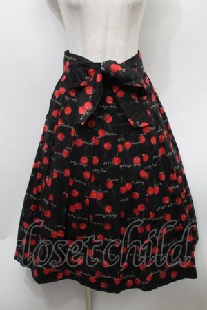 画像: Jane Marple / Skipping cherries タックスカート  黒 S-25-10-02-056-JM-SK-AS-ZS