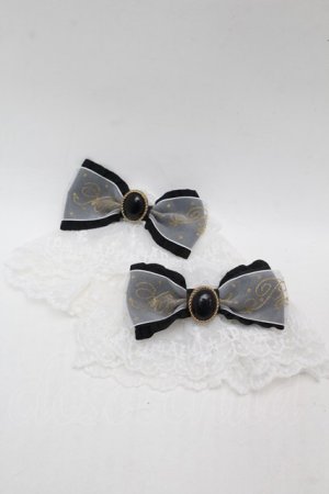 画像: Angelic Pretty / Princessロゴリボンお袖とめ  黒ｘグレー S-25-10-02-003-AP-ZA-HR-ZS
