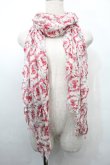 画像1: axes femme / 花柄スカーフ  白ｘ赤 S-25-10-02-027-AX-ZA-HR-ZS (1)