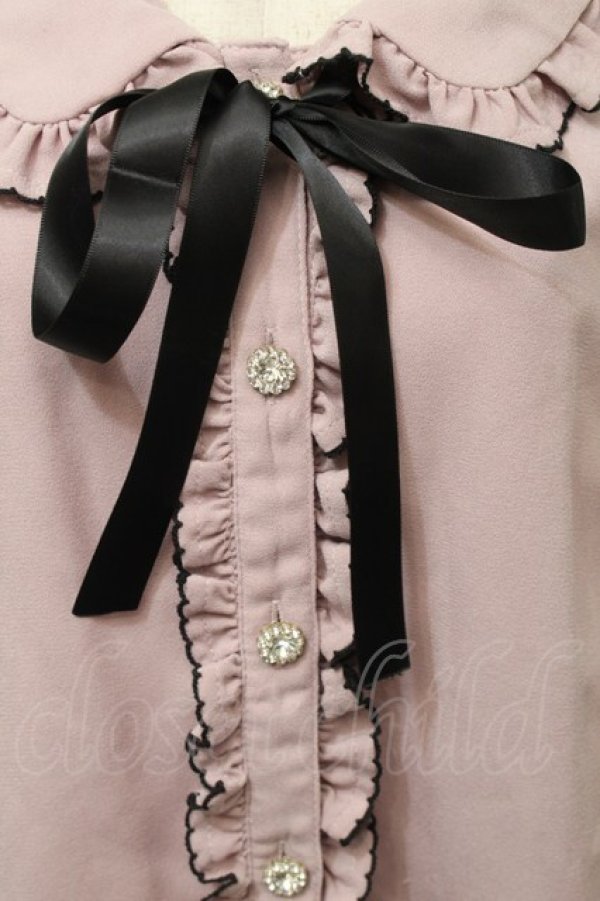 画像3: Ank Rouge / ビジューボタンブラウス  ピンク S-25-10-03-036-CA-BL-HR-ZT225 (3)