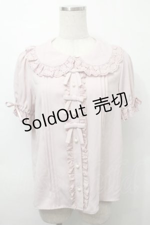 画像: Ank Rouge / 3つリボンレースブラウス  ピンク S-25-10-03-037-CA-BL-HR-ZS