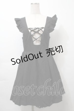 画像: Secret Honey / バックリボンワンピース  黒 S-25-10-03-049-CA-OP-AS-ZS