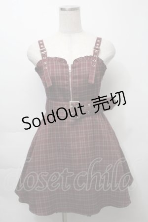 画像: pium / チェックワンピース  ワイン S-25-10-03-054-LO-OP-AS-ZS