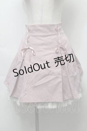 画像: Secret Honey / バックリボン＆ティアードスカート  ピンクｘオフ S-25-10-03-057-CA-SK-HR-ZS