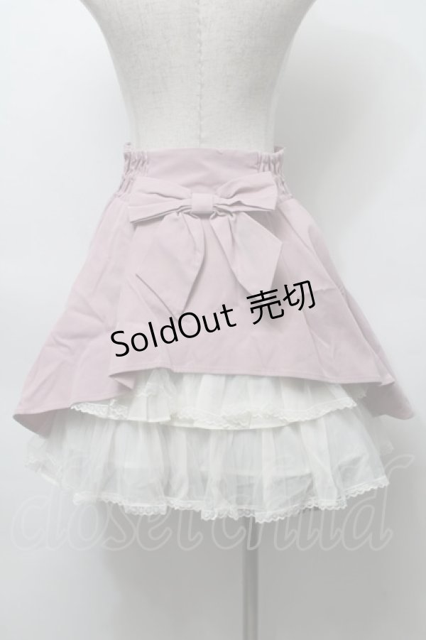 画像2: Secret Honey / バックリボン＆ティアードスカート  ピンクｘオフ S-25-10-03-057-CA-SK-HR-ZS (2)
