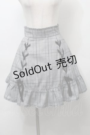 画像: Ank Rouge / グレンチェックスカート  グレー S-25-10-03-061-CA-PA-AS-ZS