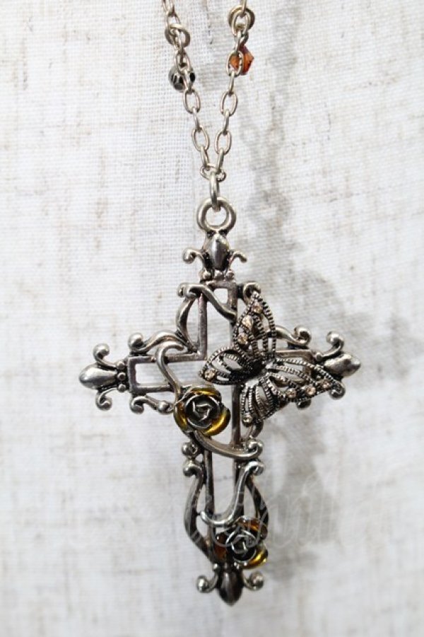 画像2: axes femme / クロスバタフライネックレス  シルバー S-25-10-03-005-AX-AC-AS-ZS (2)