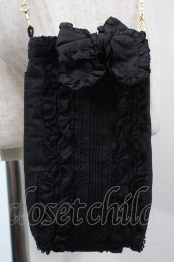 画像2: PINK HOUSE / パールチェーンスマホポシェット  黒 S-25-10-03-007-LO-BG-HR-ZS (2)