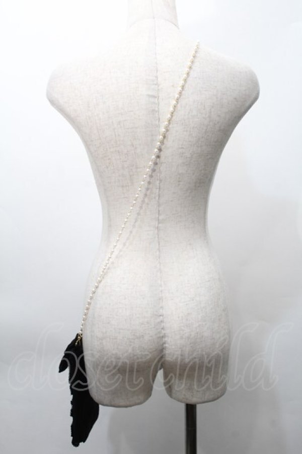 画像4: PINK HOUSE / パールチェーンスマホポシェット  黒 S-25-10-03-007-LO-BG-HR-ZS (4)