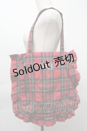 画像: PINK HOUSE / クロスステッチロゴ刺繍入りチェックトート  赤 S-25-10-03-008-LO-BG-AS-ZS