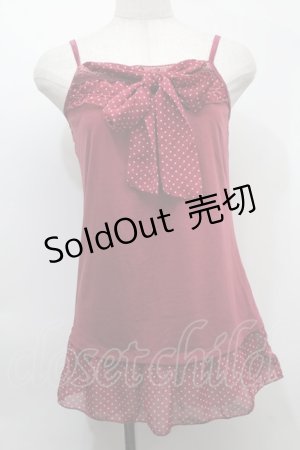 画像: axes femme / ドビードットキャミワンピース  ワイン S-25-10-03-012-AX-OP-AS-ZS