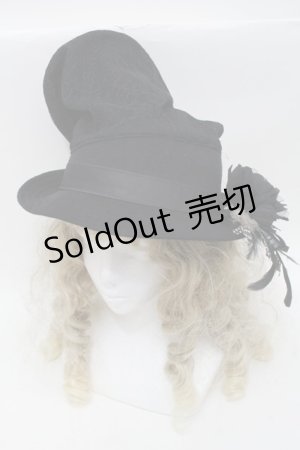画像: GRAMM / コサージュ付きレースハット  黒 S-25-10-03-002-HN-AC-HR-ZS