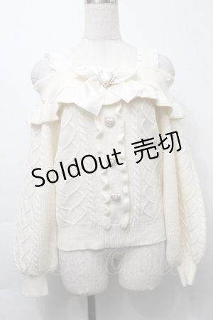 画像: Ank Rouge / ハートボタンオフショルニット  キナリ S-25-10-03-017-CA-TO-HR-ZS