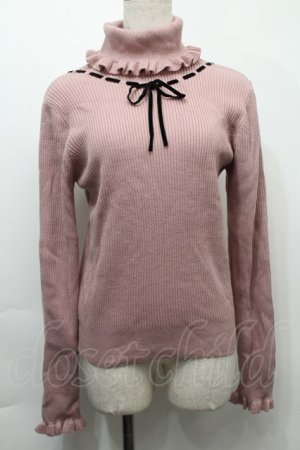画像: Ank Rouge / ハイネックニットトップス  ピンク S-25-10-03-020-CA-BL-HR-ZS