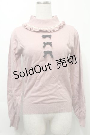 画像: Ank Rouge / パール&3つリボンニットトップス  オフ S-25-10-03-022-CA-TO-HR-ZS