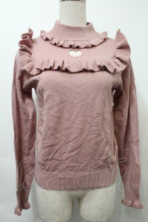 画像: Ank Rouge / ハートくり抜きニットトップス  ピンク S-25-10-03-023-CA-TO-HR-ZS