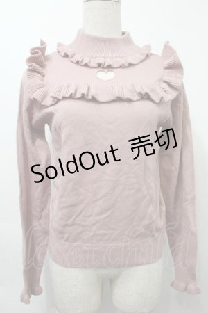 画像: Ank Rouge / ハートくり抜きニットトップス  ピンク S-25-10-03-023-CA-TO-HR-ZS