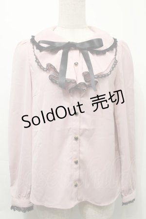 画像: Secret Honey / フリル襟ブラウス  ピンク S-25-10-03-024-CA-TS-AS-ZS