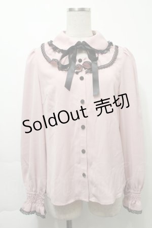 画像: Secret Honey / オープンデコルテ長袖ブラウス  ピンク S-25-10-03-025-CA-BL-HR-ZS