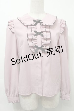 画像: Secret Honey / フリル襟ブラウス  ピンク S-25-10-03-026-CA-TS-AS-ZS