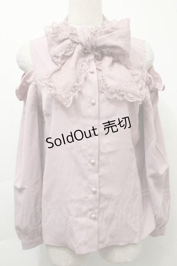 画像1: MA*RS / レースリボンタイオフショルダーブラウス  ピンク S-25-10-03-031-EL-BL-AS-ZS (1)