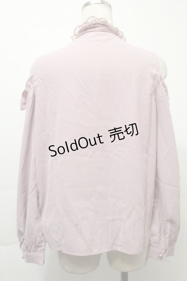 画像2: MA*RS / レースリボンタイオフショルダーブラウス  ピンク S-25-10-03-031-EL-BL-AS-ZS (2)