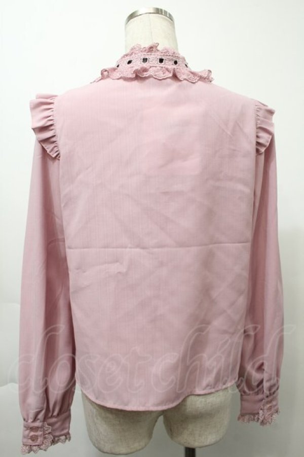 画像2: Secret Honey / フリル襟ブラウス  ピンク S-25-10-03-032-CA-TS-AS-ZS (2)