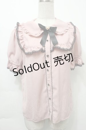 画像: Secret Honey / フリル襟ブラウス  ピンク S-25-10-03-033-CA-TS-AS-ZS
